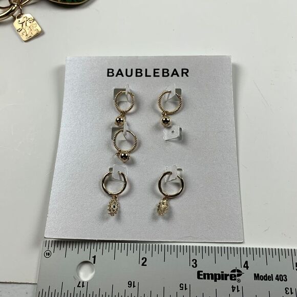 Baublebar Women's Fashion Jewelry Gold Faceted Drop Ball Hoop‎ Earrings - Lot - Picture 1 of 5